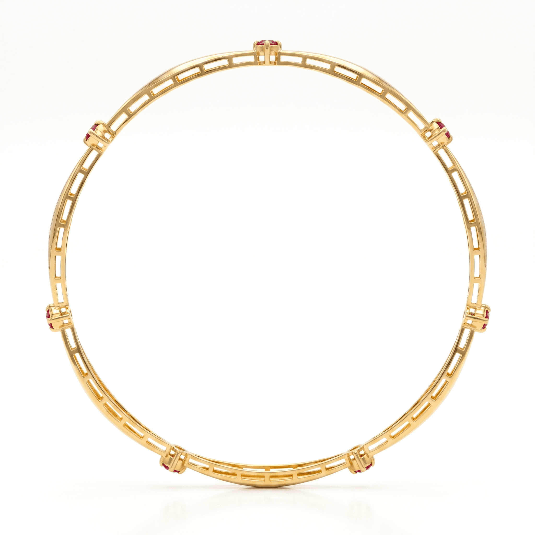 Dainty Ruby Station Bangle , 2.3