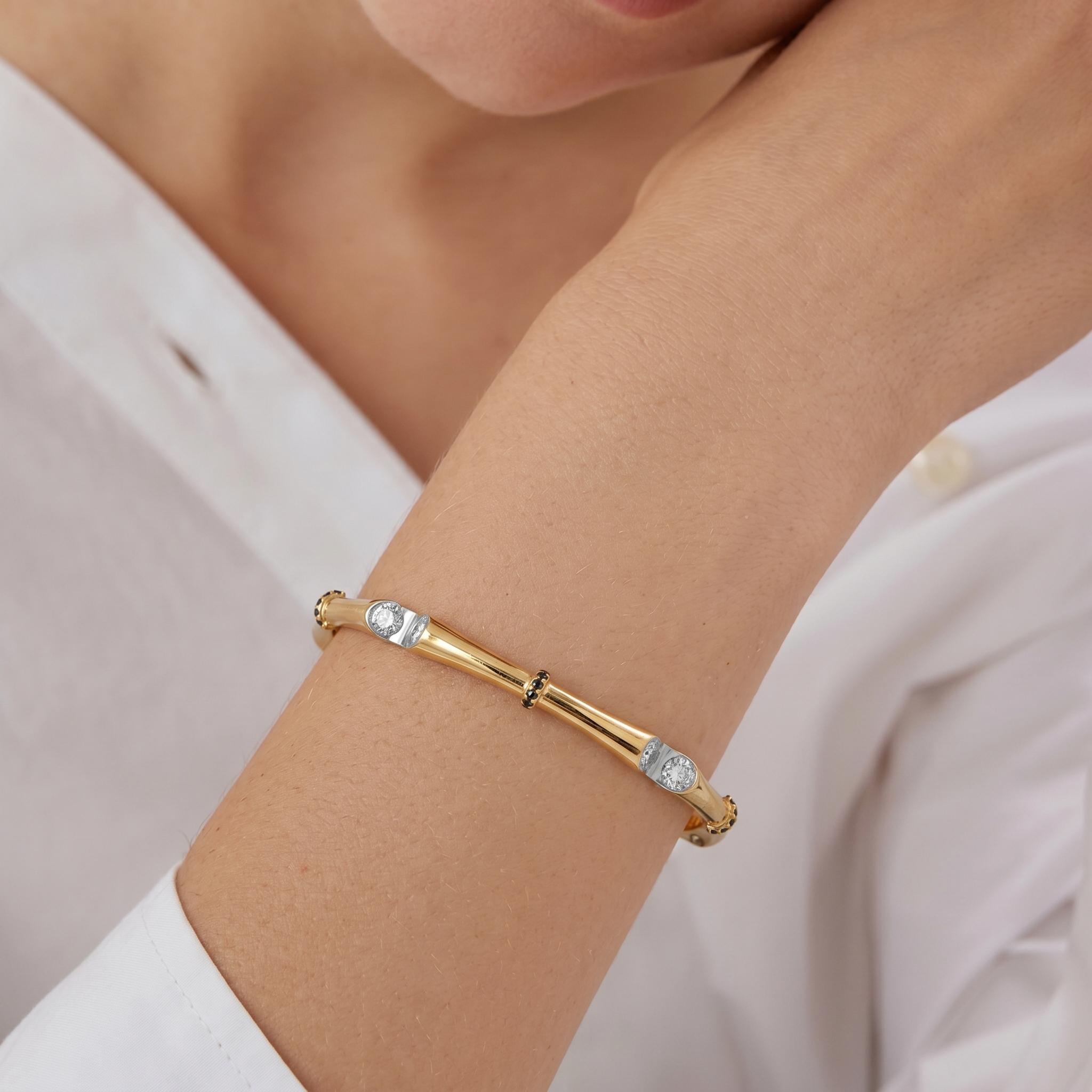 Bamboo Station Solitaire Bangle , 2.3