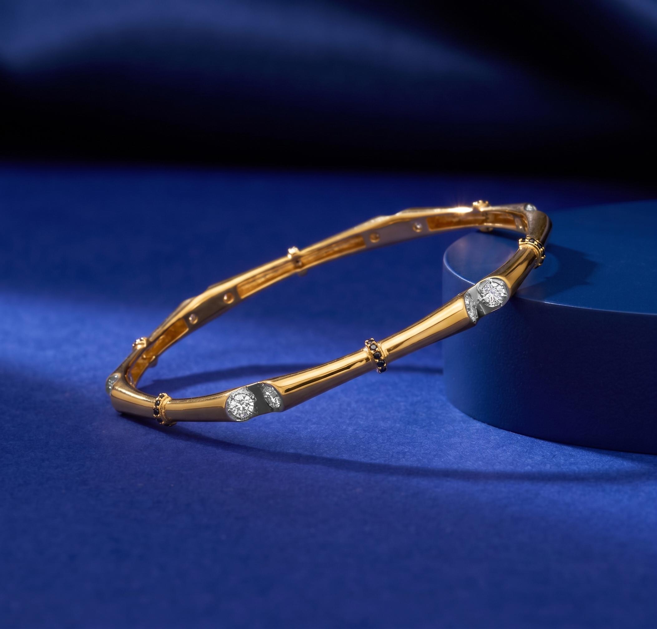 Bamboo Station Solitaire Bangle , 2.3