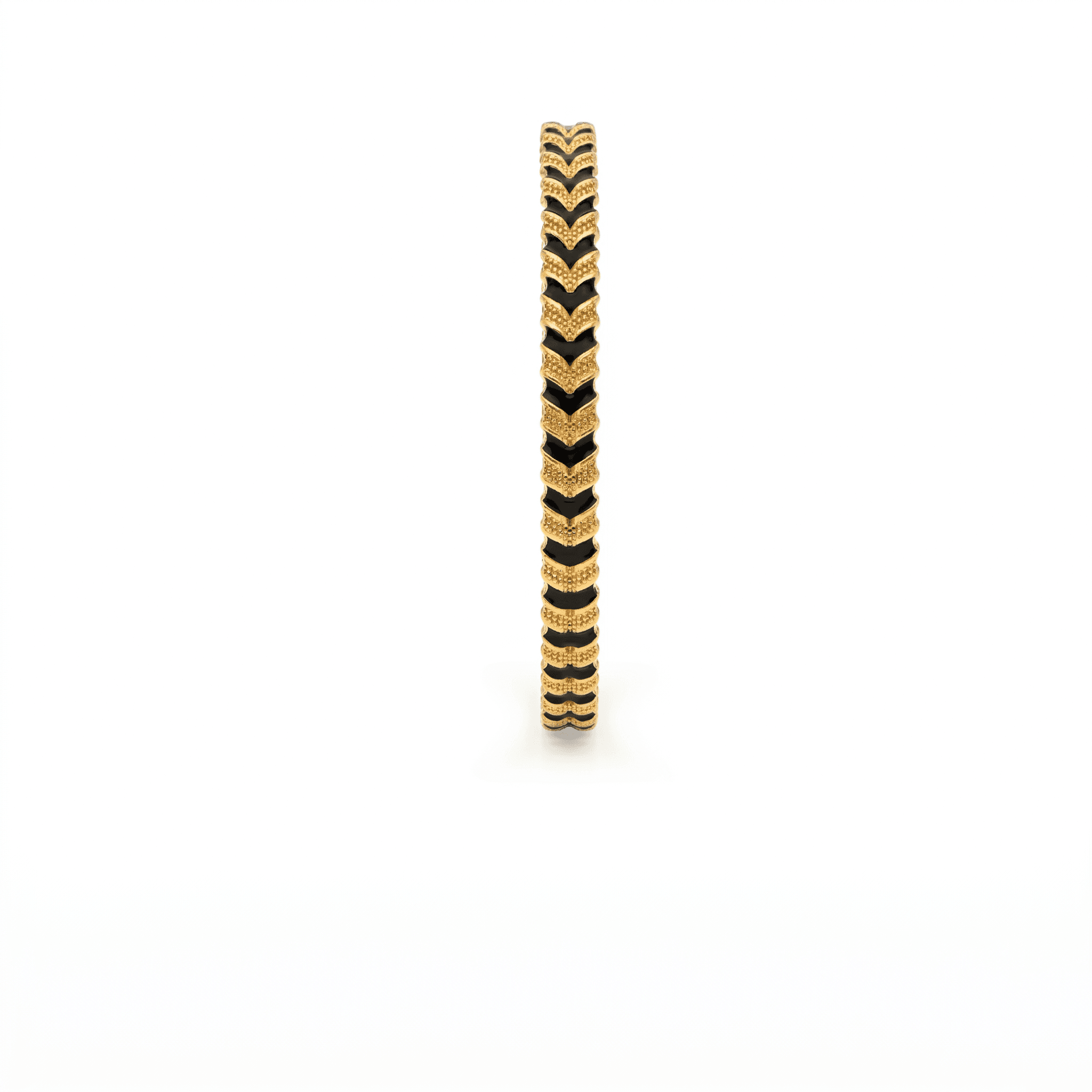 Black Chevron Enamel Bangle , 2.3