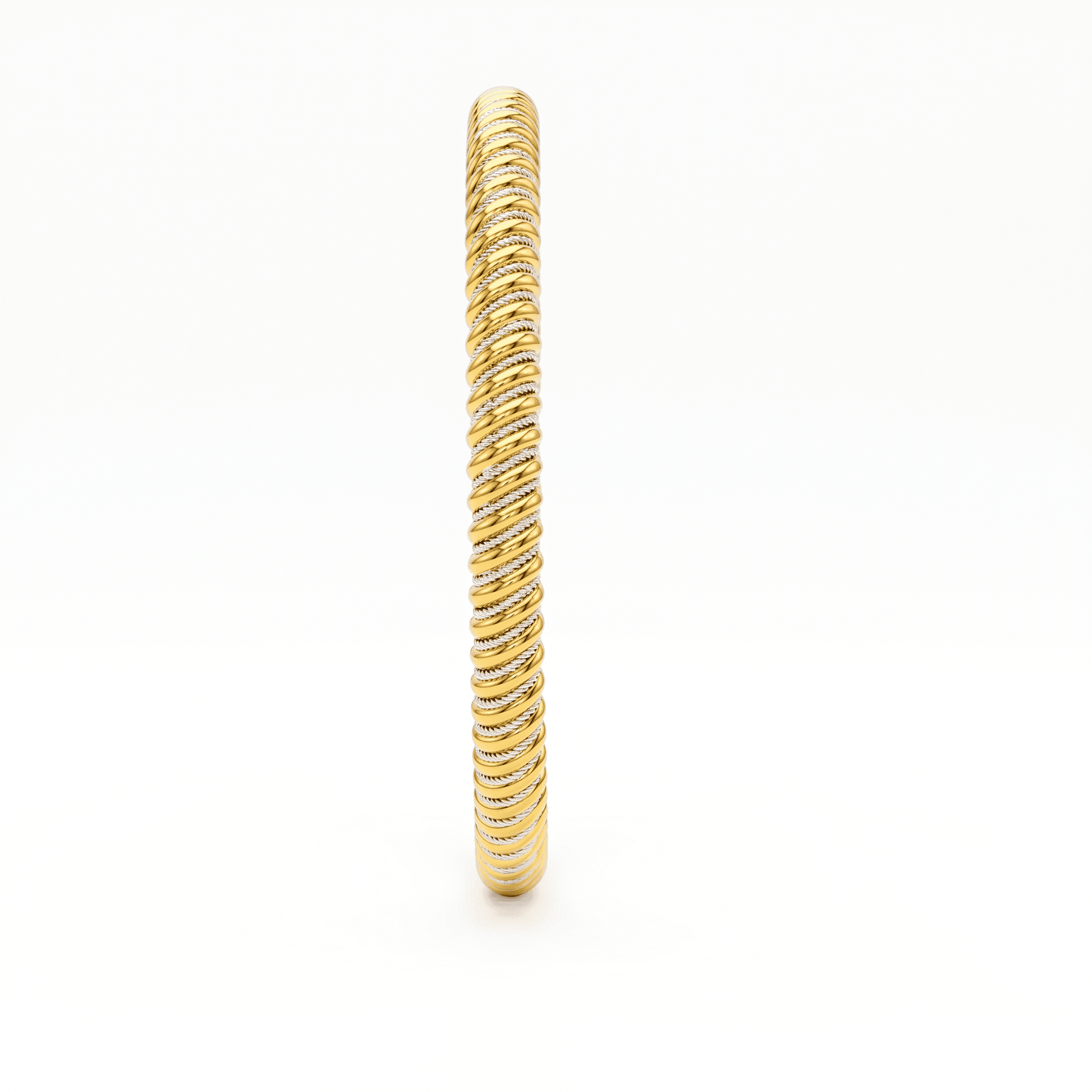 Dual-Tone Twisted Rope Bangle , 2.3