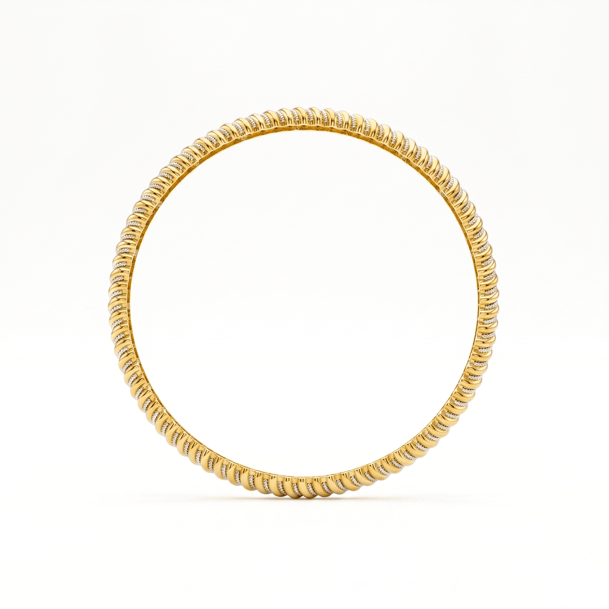 Dual-Tone Twisted Rope Bangle , 2.3