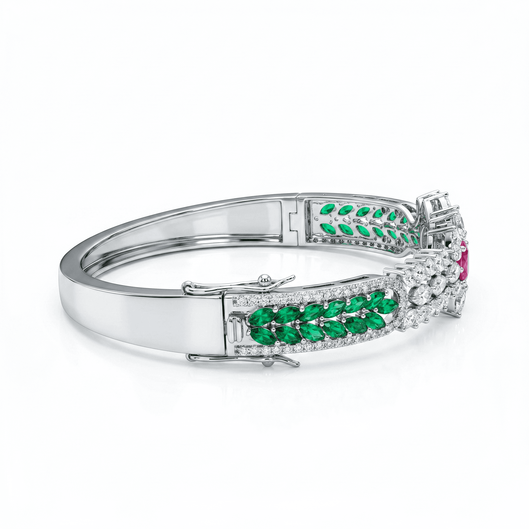 Royal Ruby Floral Bangle , 2.3