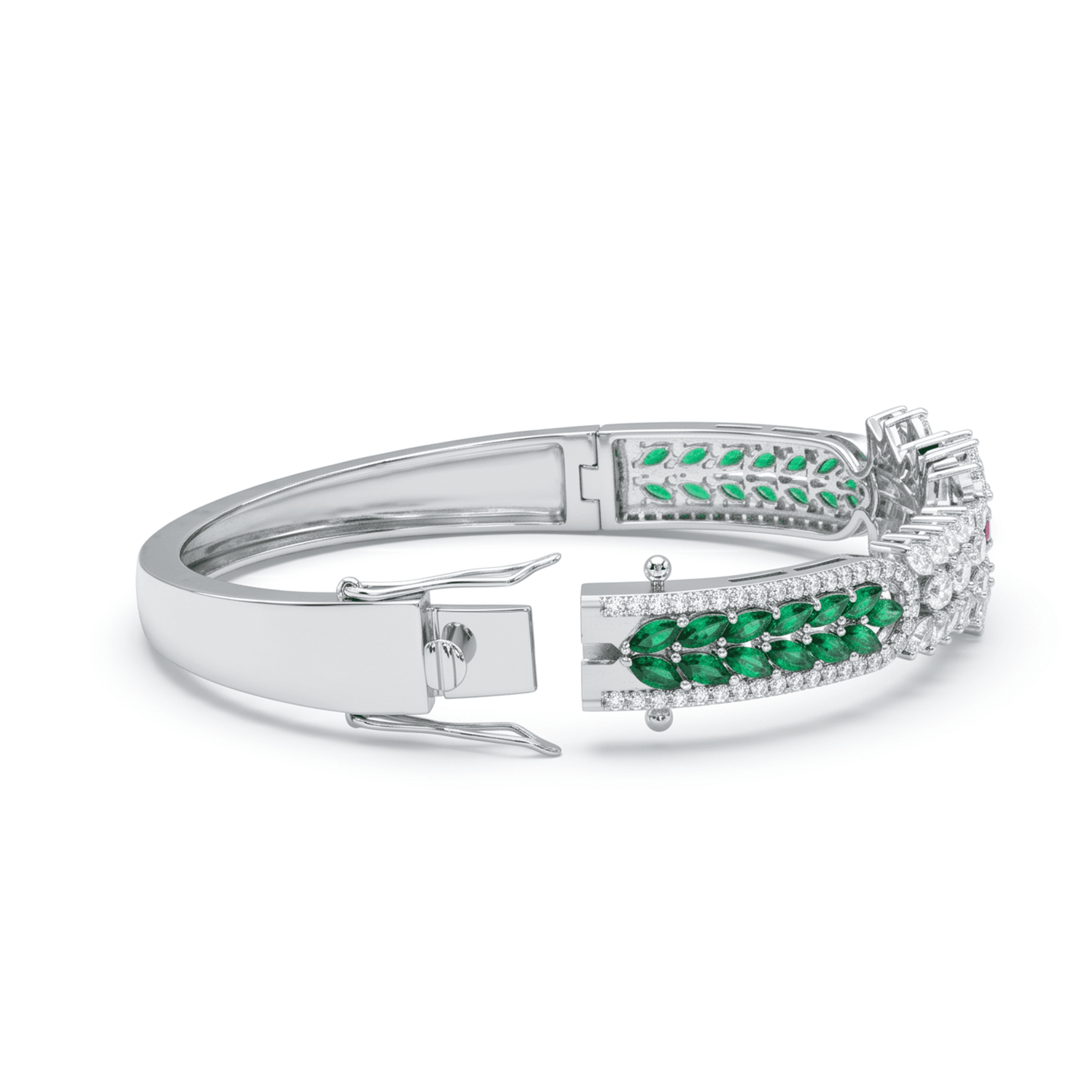 Royal Ruby Floral Bangle , 2.3