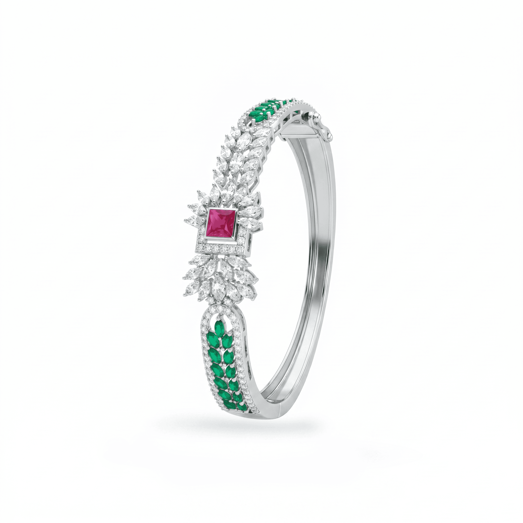 Royal Ruby Floral Bangle , 2.3