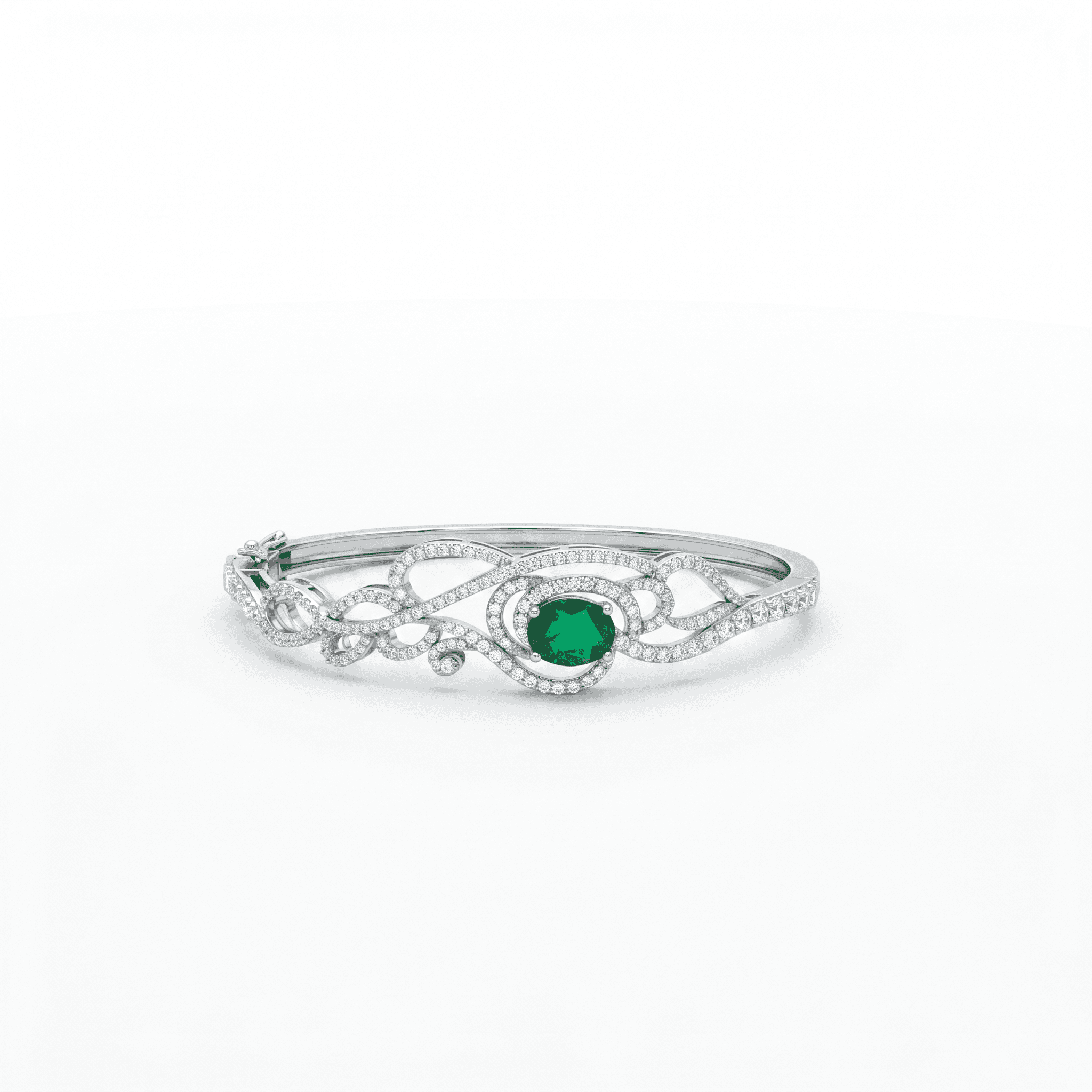 Enchanted Swirl Silver Bangle , 2.3
