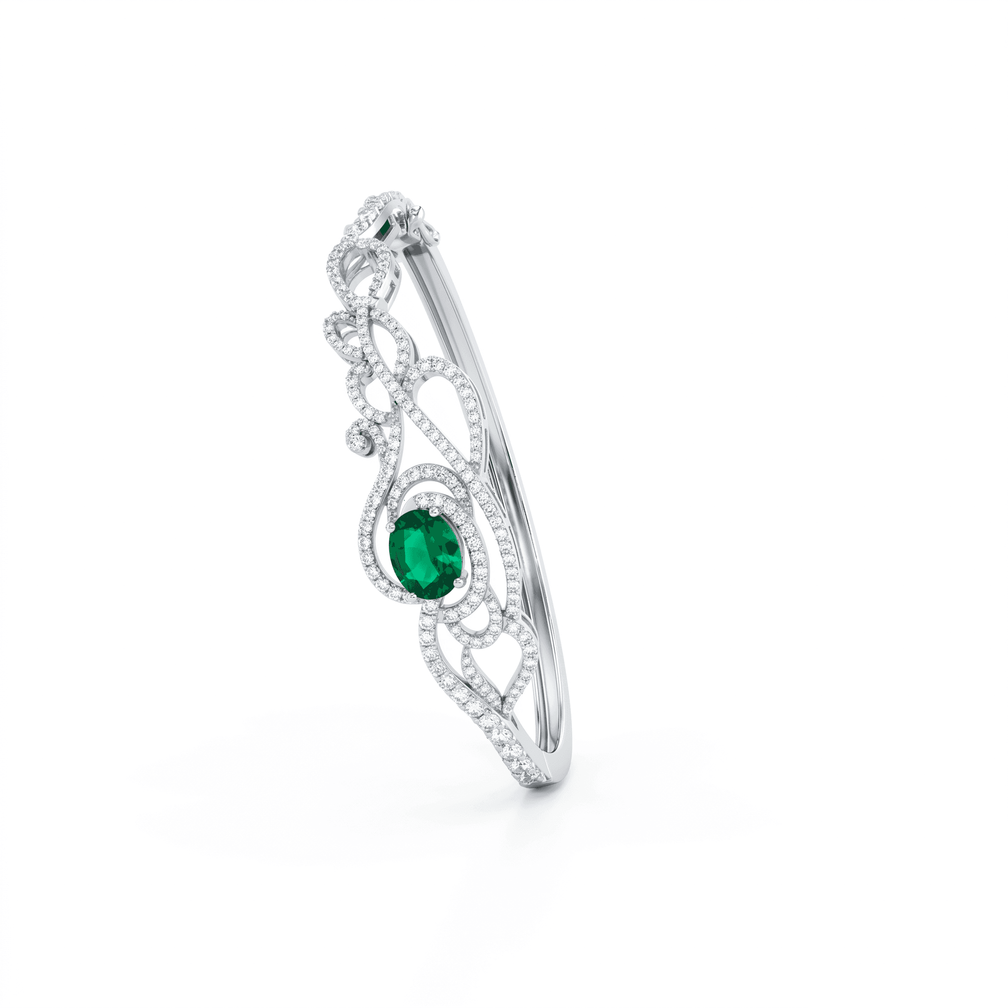 Enchanted Swirl Silver Bangle , 2.3