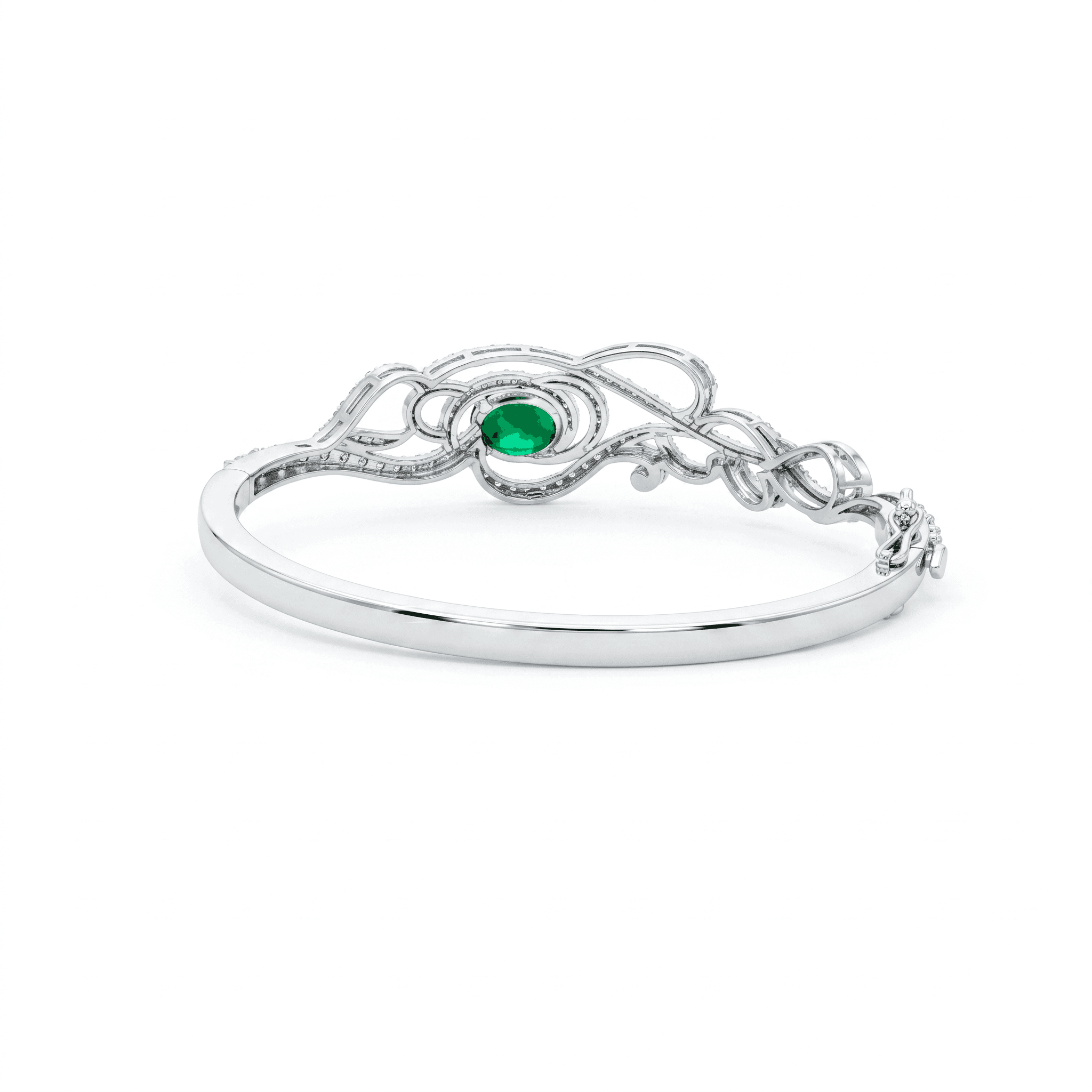 Enchanted Swirl Silver Bangle , 2.3