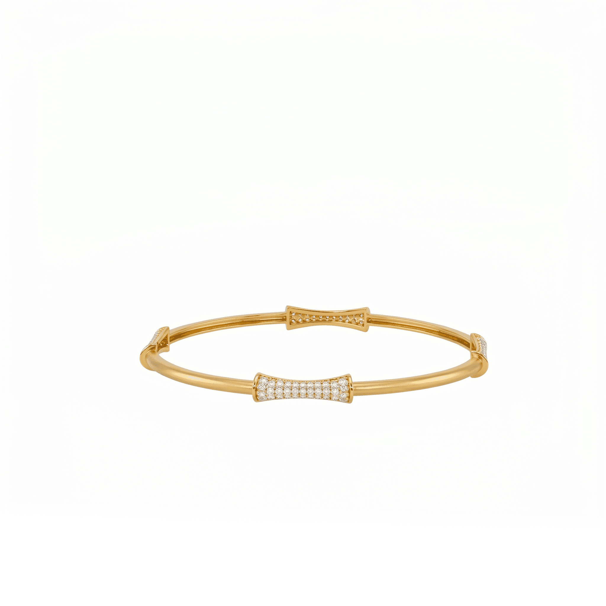 Curved Pave Station Bangle , 2.3