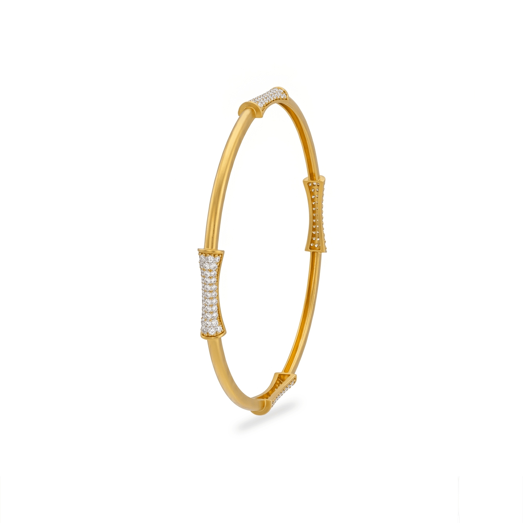 Curved Pave Station Bangle , 2.3