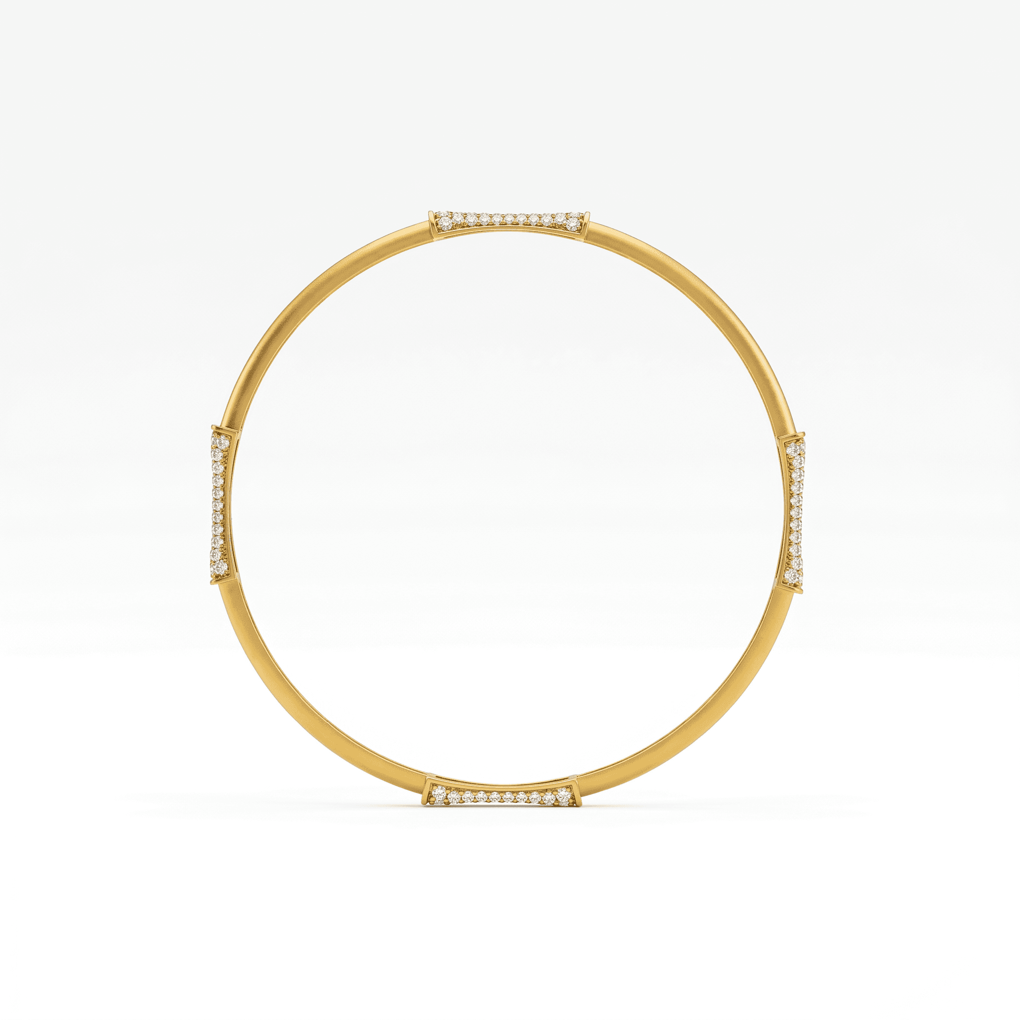 Curved Pave Station Bangle , 2.3