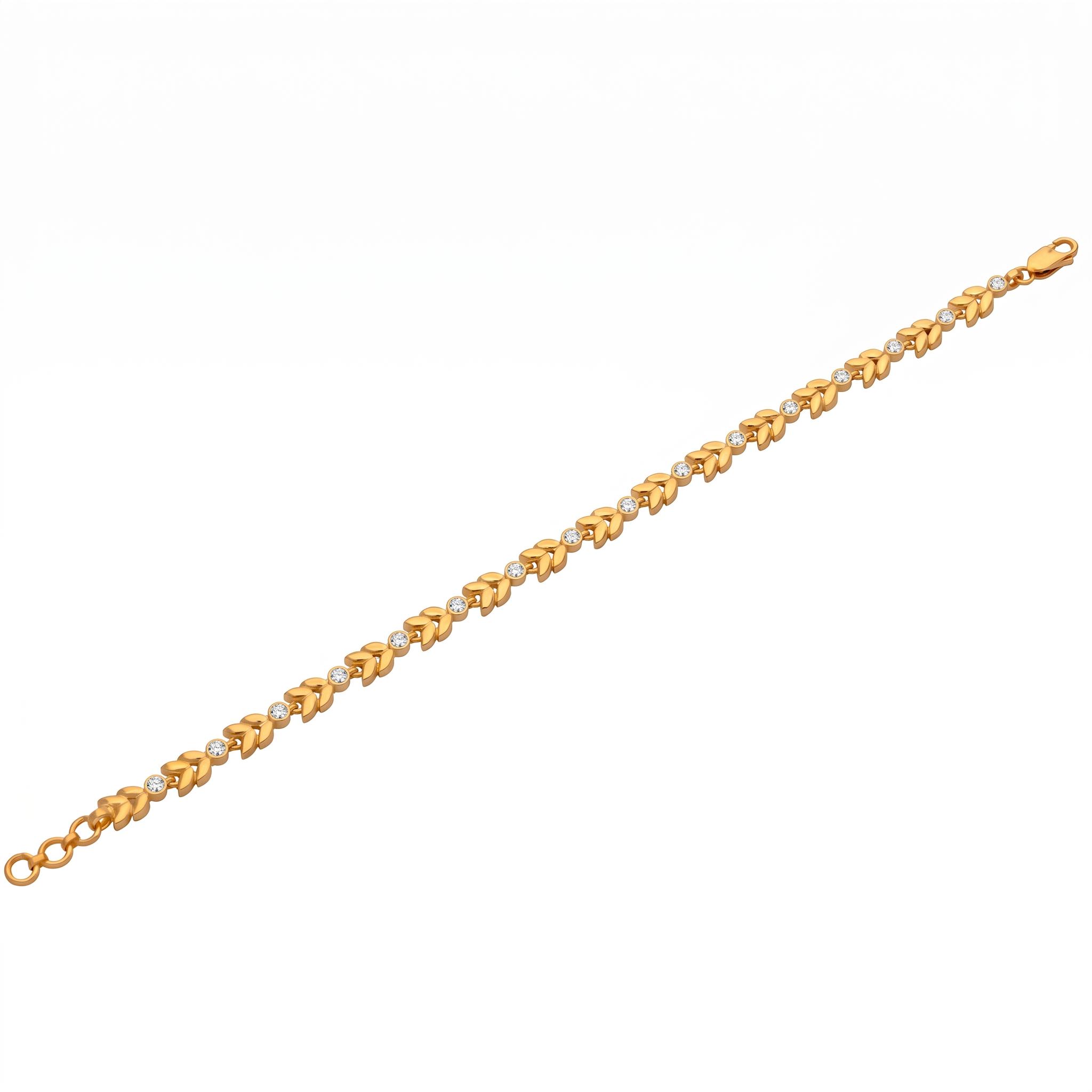 Golden Leaf Tennis Bracelet ,