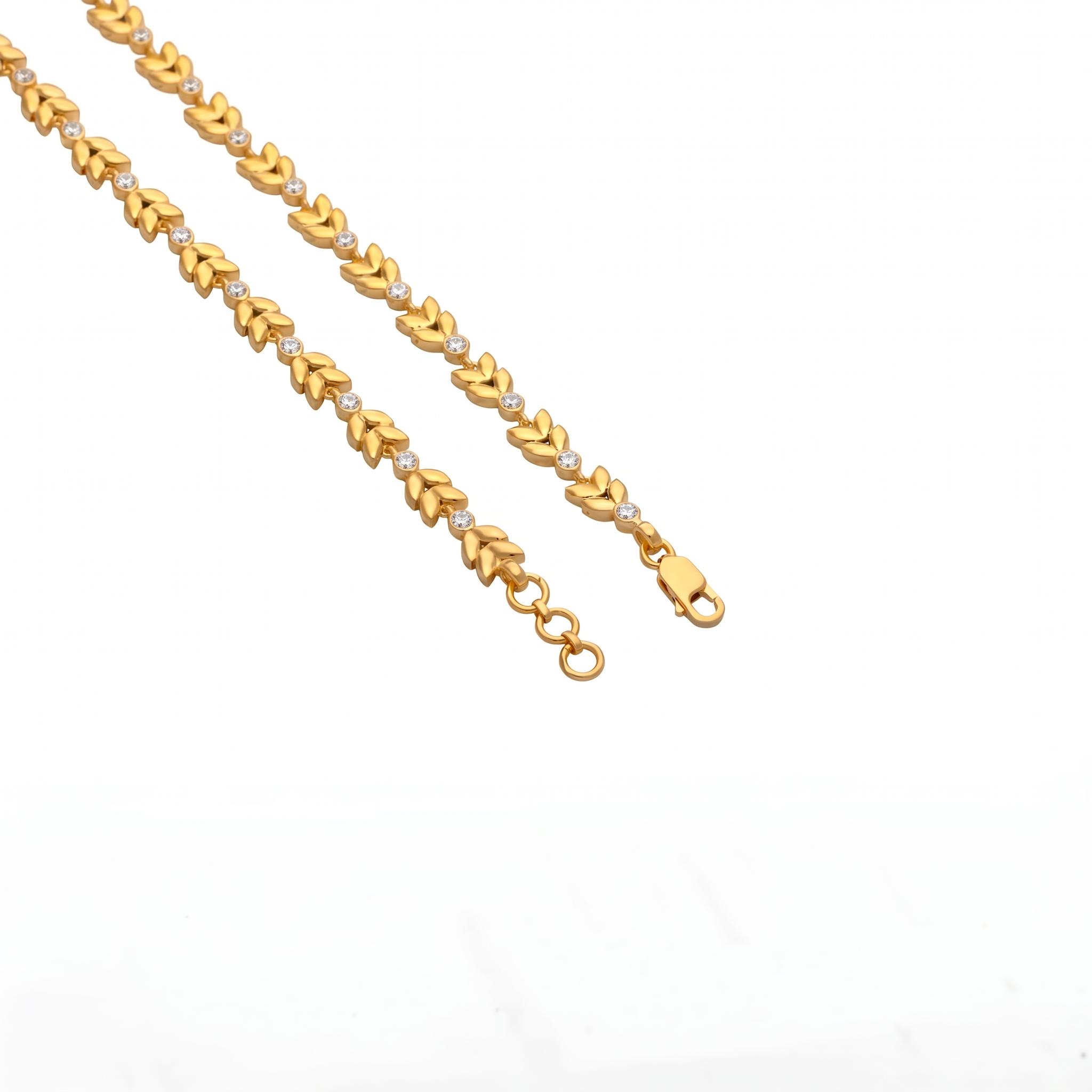 Golden Leaf Tennis Bracelet ,