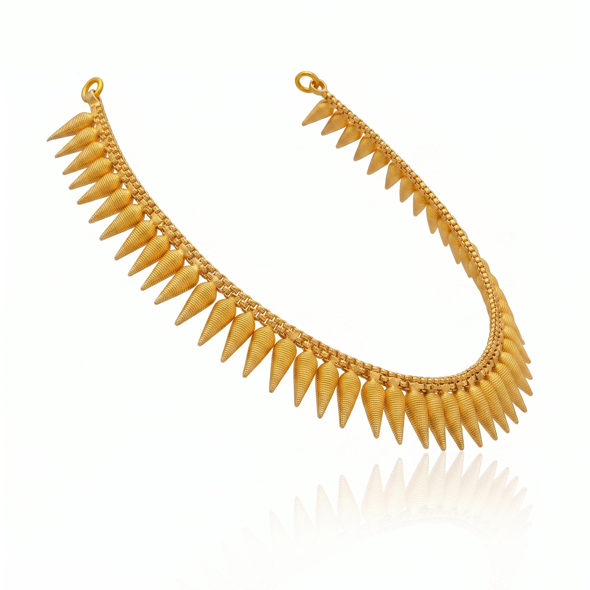Golden Spike Jasmine Bud Necklace (Mullamottu Mala) ,