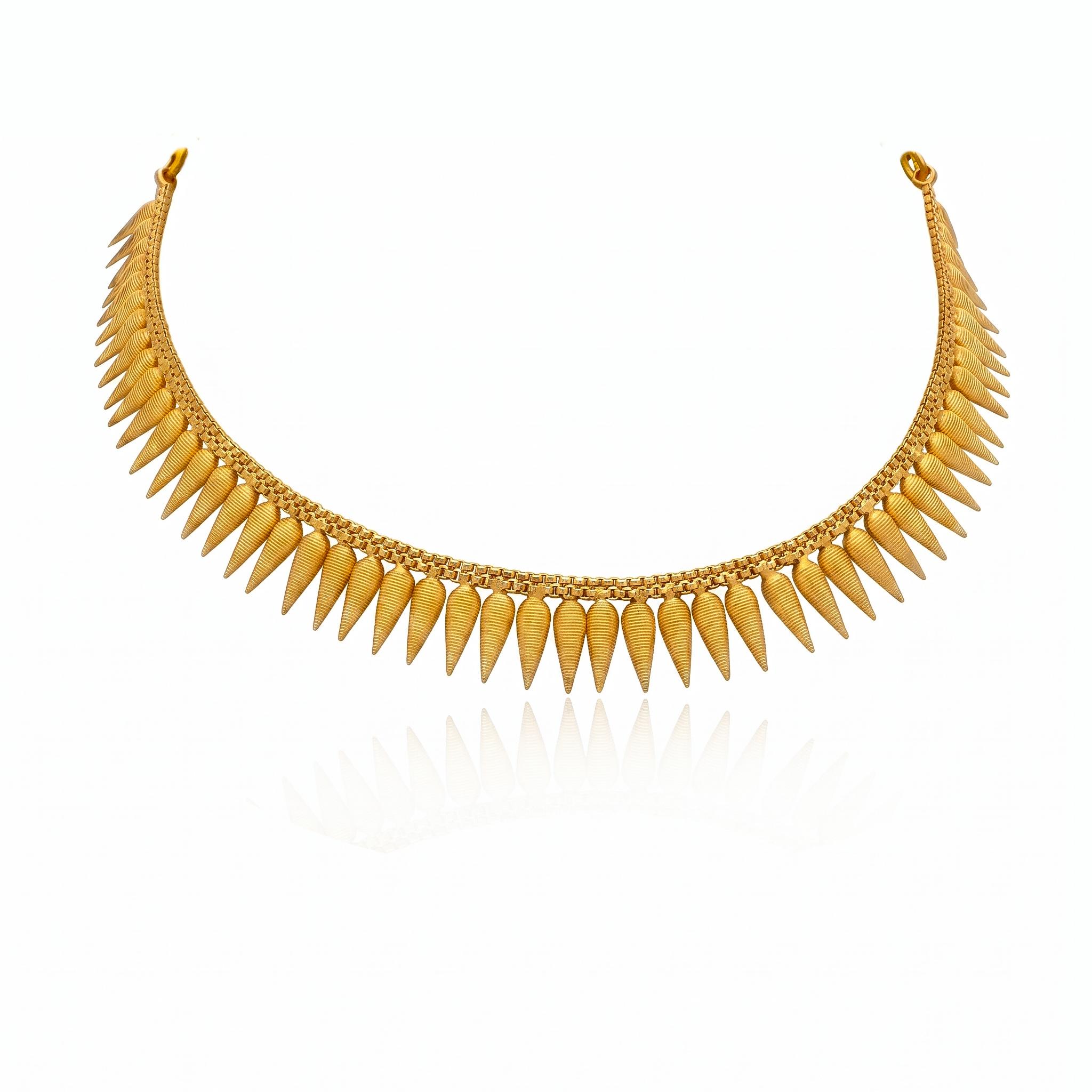 Golden Spike Jasmine Bud Necklace (Mullamottu Mala) ,