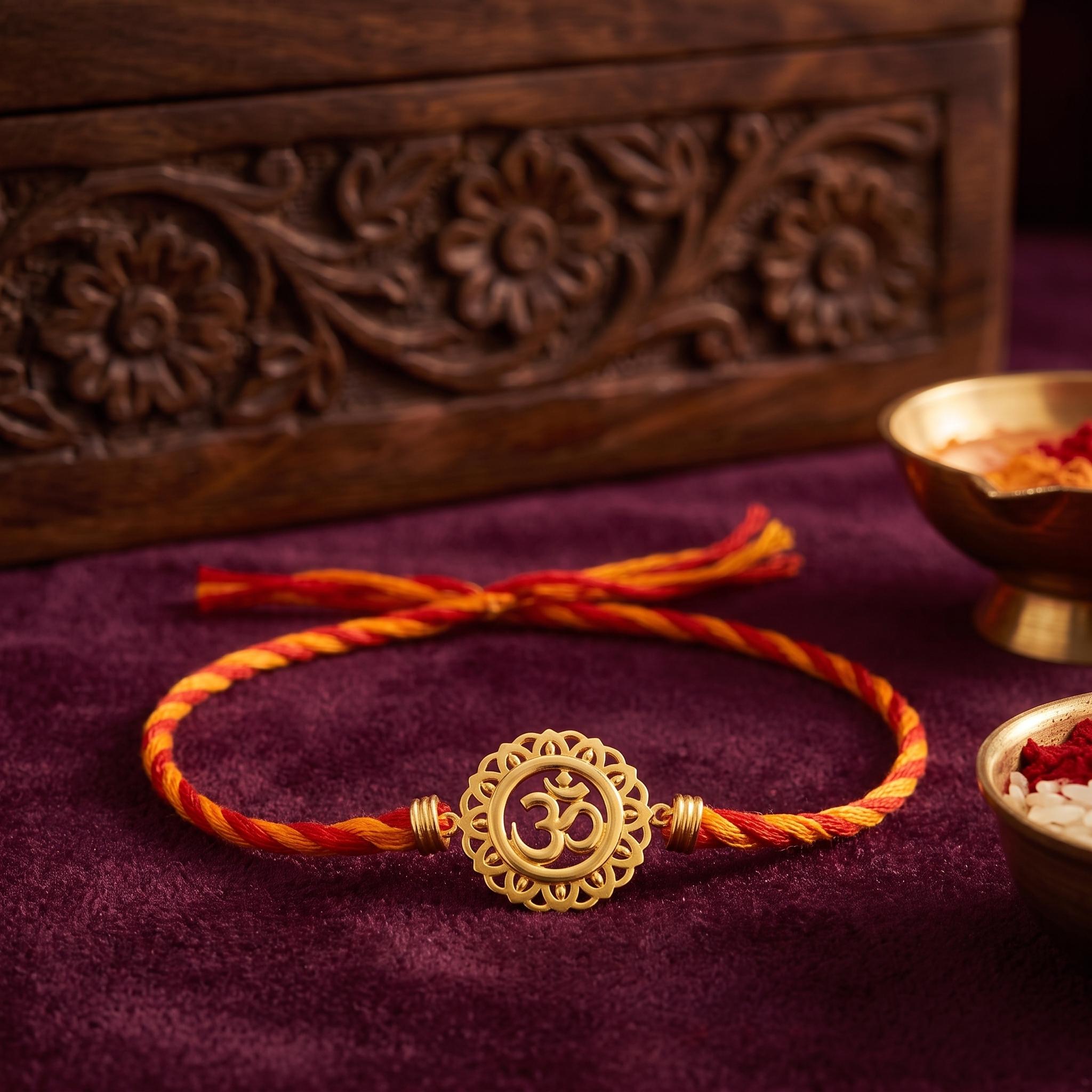 Sacred Om Floral Chakra Rakhi ,