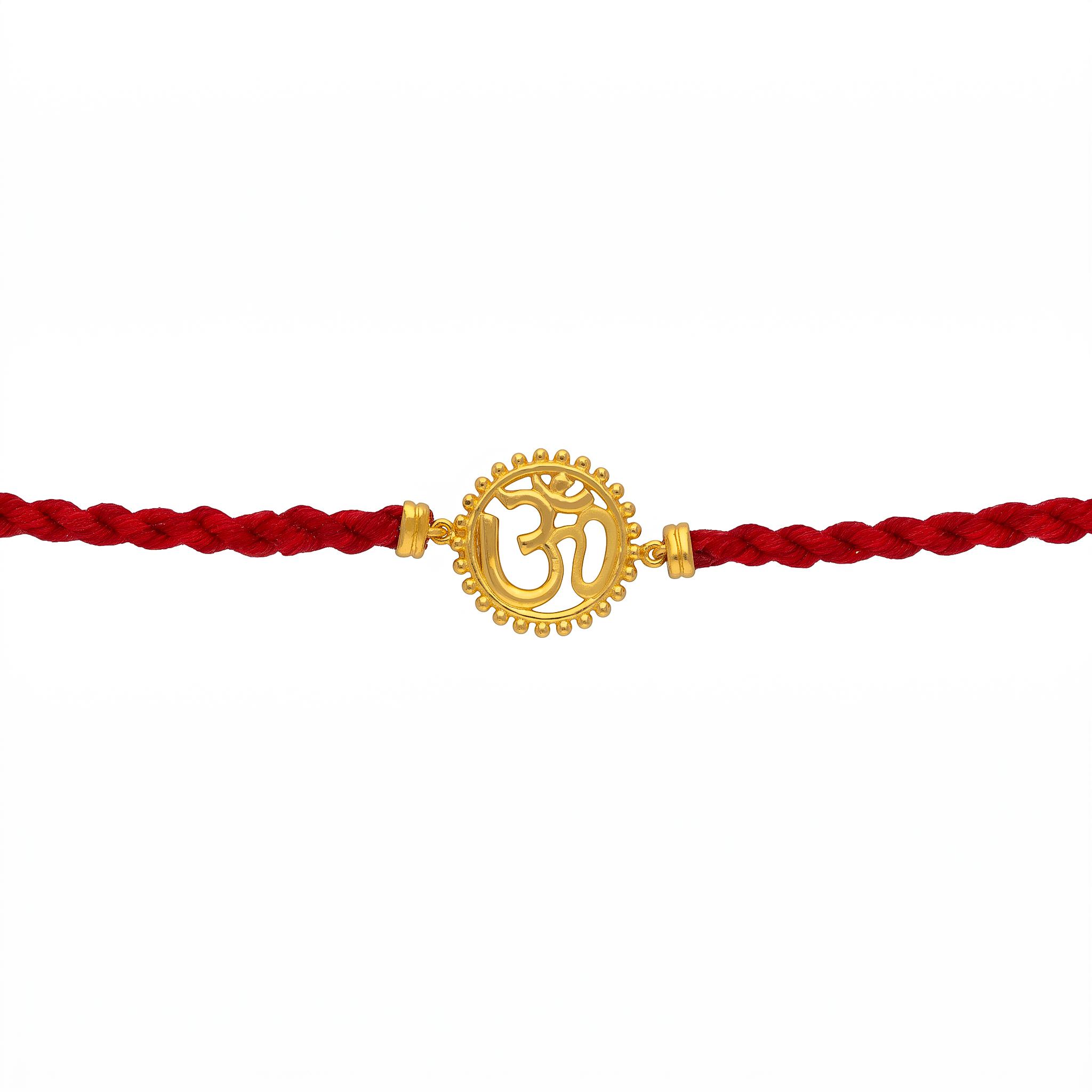 Sacred Beaded Om Sunburst Rakhi ,
