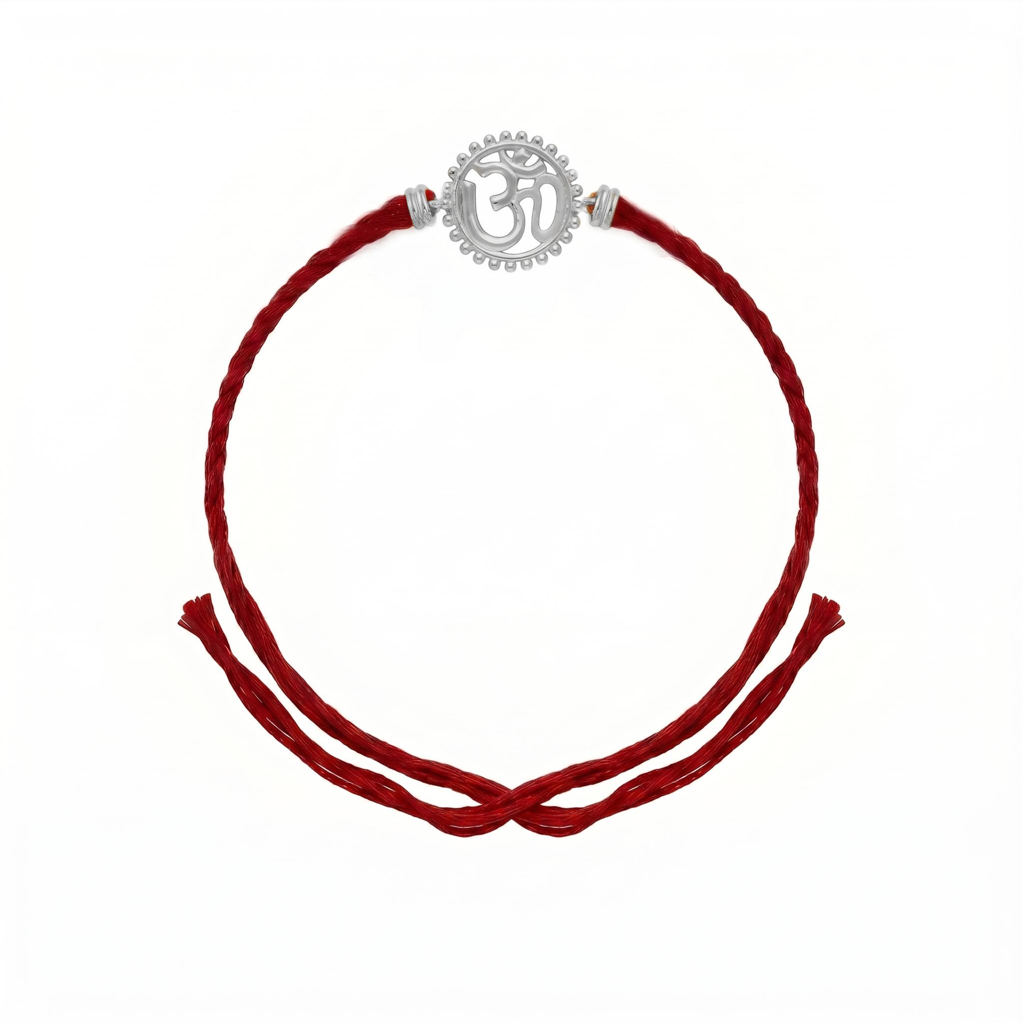 Sacred Om Sunburst Silver Rakhi ,