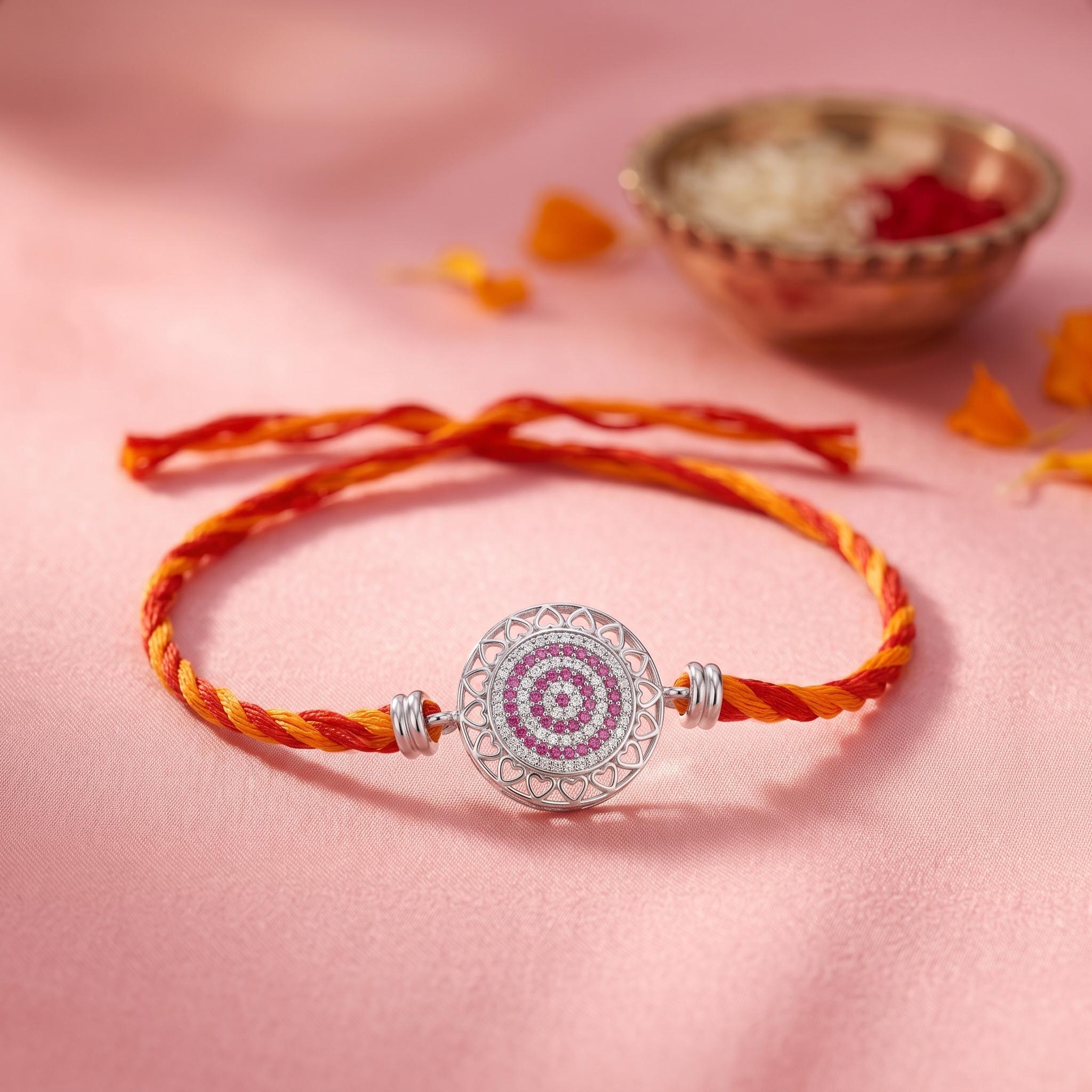 Sacred Heart Sterling Silver Rakhi ,