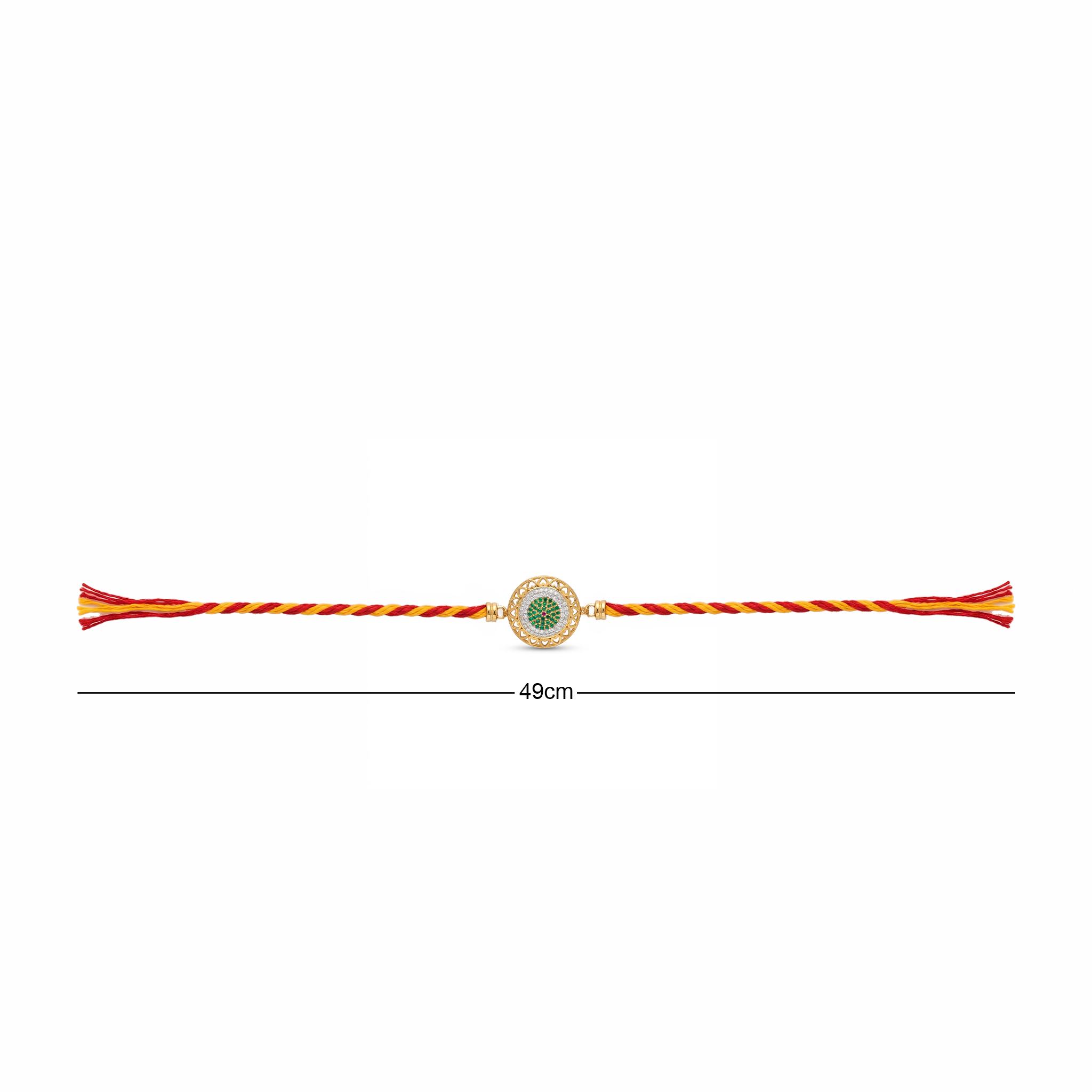 Sacred Heart Halo Green CZ Rakhi ,