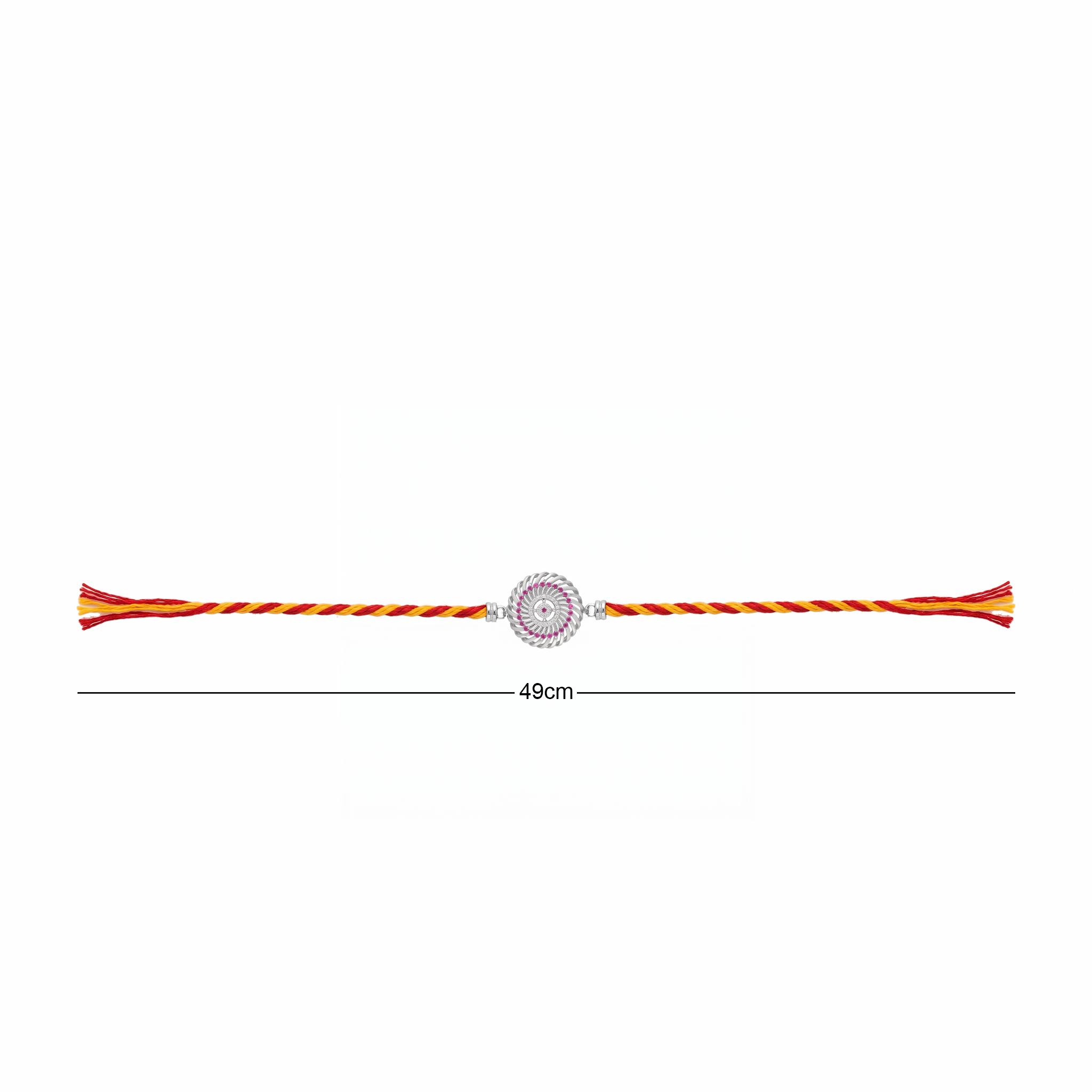 Spiral Chakra Ruby CZ 925 Sterling Silver Rakhi ,