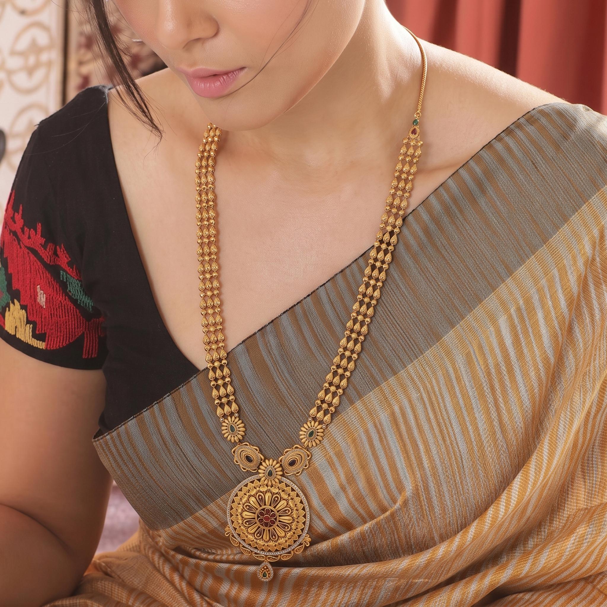 Royal Heritage Mandala Long Necklace ,