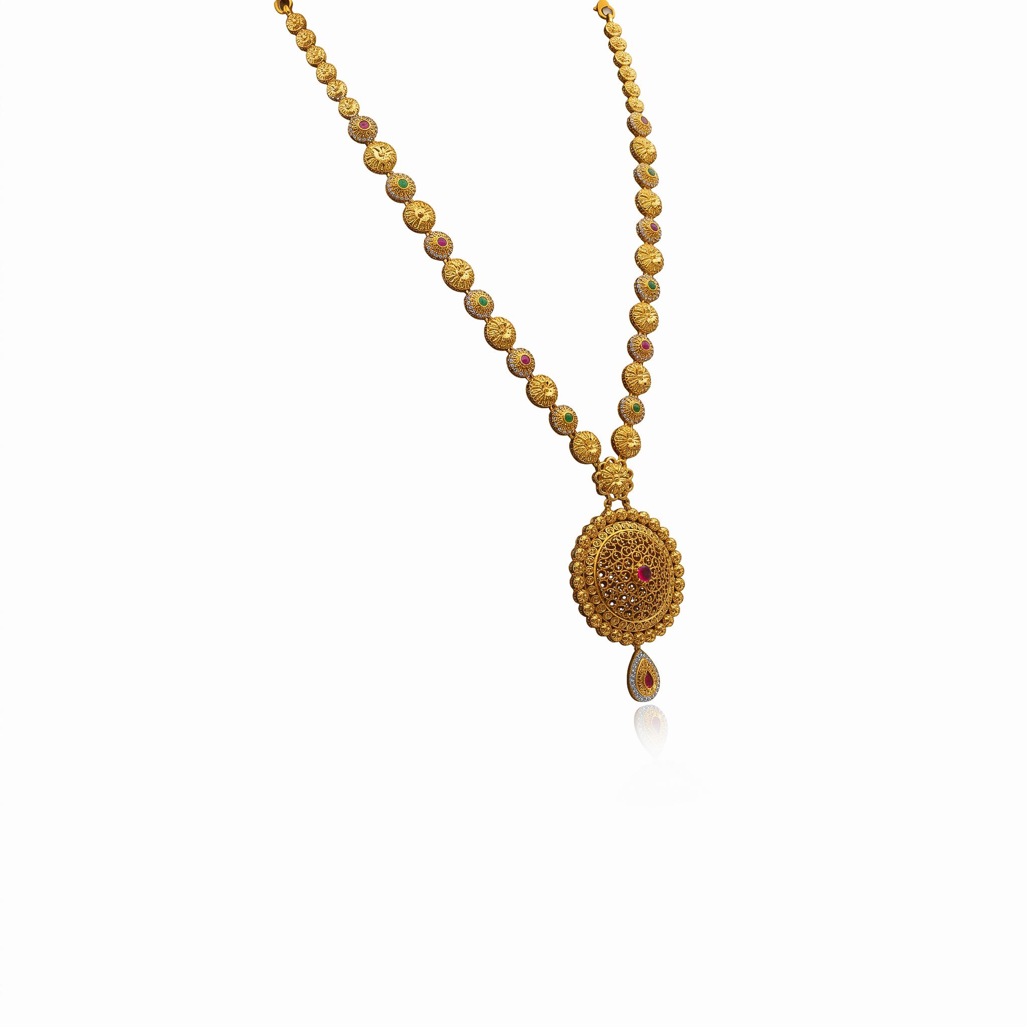 Royal Coin Medallion Long Necklace ,