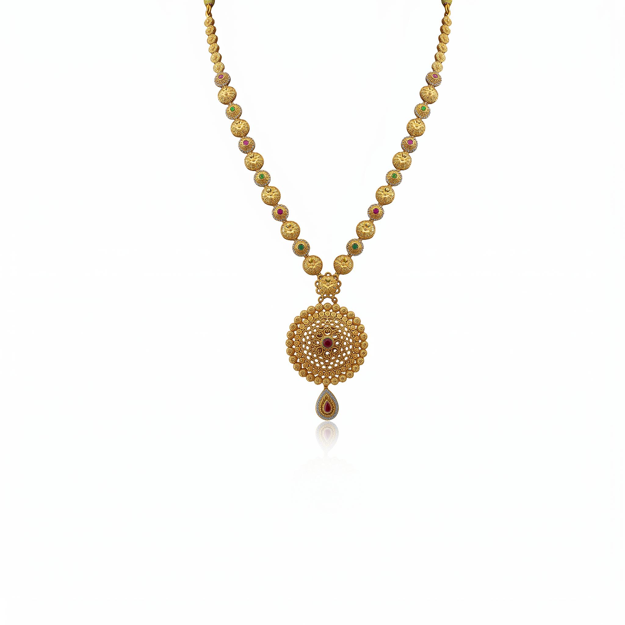 Royal Coin Medallion Long Necklace ,