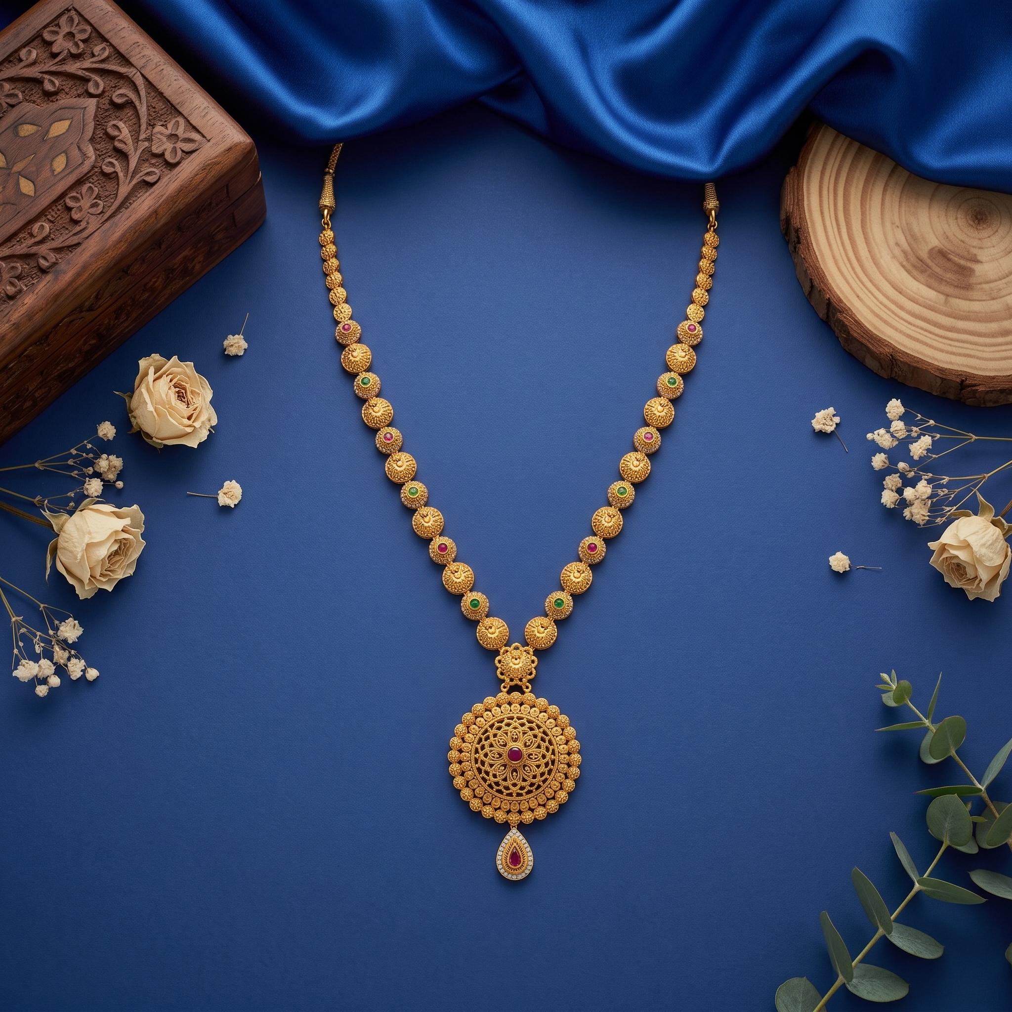 Royal Coin Medallion Long Necklace ,