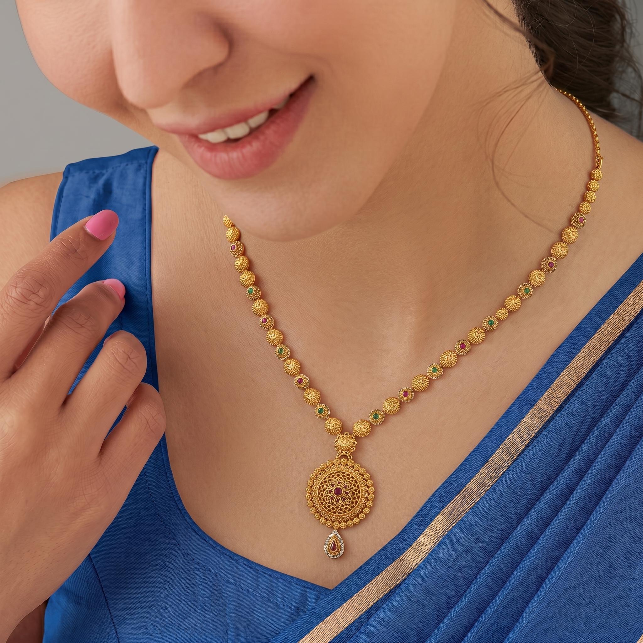 Royal Coin Medallion Long Necklace ,